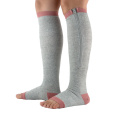 Chaussettes de compression à bout ouvert Soutien des jambes Bas unisexe Chaussettes zippées aux genoux